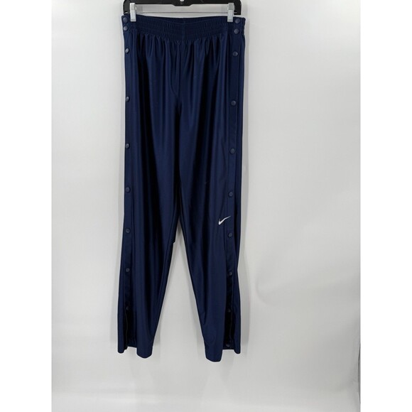 VINTAGE Nike Men's Tear Away Snap Side Button Pants Navy Size MEDIUM 90's Y2K - Picture 1 of 13